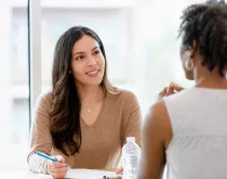 Two women having discussion